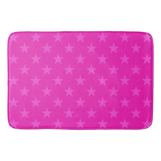 Tapete De Banheiro Padrão de estrelas rosa (Frente)