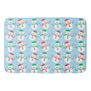 Tapete De Banheiro Padrão de Floco de Neve Bonito de Natal