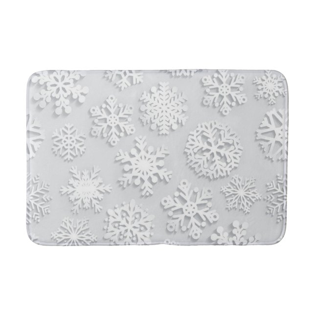 Tapete De Banheiro Padrão de flocos de neve (Frente)