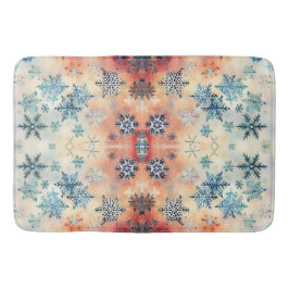 Tapete De Banheiro Padrão de Flocos de Neve Vintage - Bath Mat