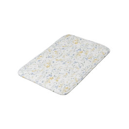 Tapete De Banheiro Padrão de Flor Silvestre Amarela Azul