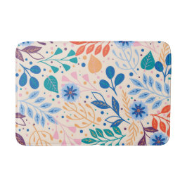 Tapete De Banheiro Padrão de Folhagem Moderna de Folhagem Colorida