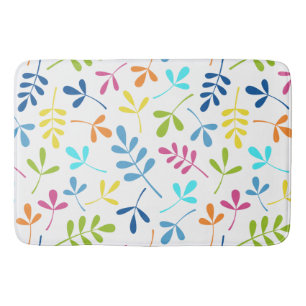 Tapete De Banheiro Padrão de Folhas Assortadas Multicoloridas
