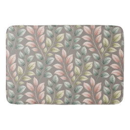 Tapete De Banheiro Padrão de Folhas Botânicas Elegantes Rosa e Salvia