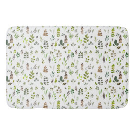 Tapete De Banheiro Padrão de Folhas de Eucalipto Coloridas com Aquare