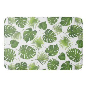 Tapete De Banheiro Padrão de Folhas Tropicais na moda Verde