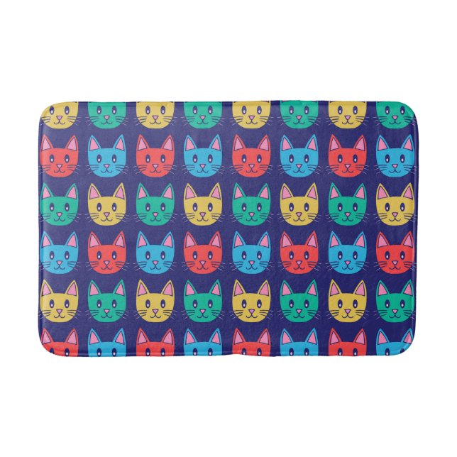 Tapete De Banheiro Padrão de Gato Bonito (Frente)