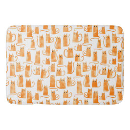 Tapete De Banheiro Padrão de Gato Laranja