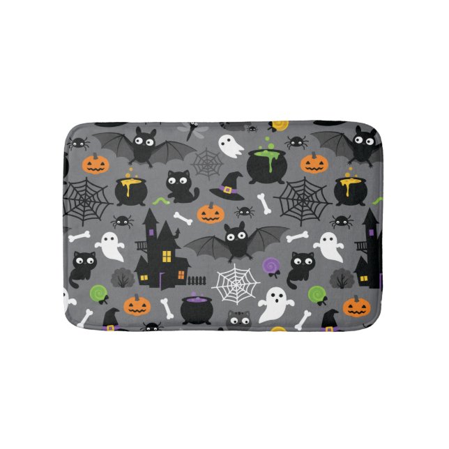 Tapete De Banheiro Padrão de Halloween (frente)