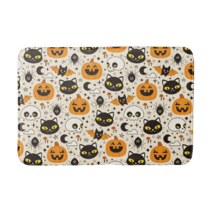Tapete De Banheiro Padrão de Halloween Retro Bonito