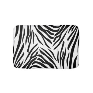 Tapete De Banheiro Padrão de impressão de zebra branca e negra