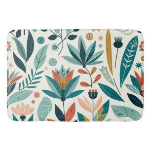 Tapete De Banheiro Padrão de Impressão Floral Moderno e Ousado em Lar