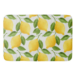 Tapete De Banheiro Padrão de limões de aquarela