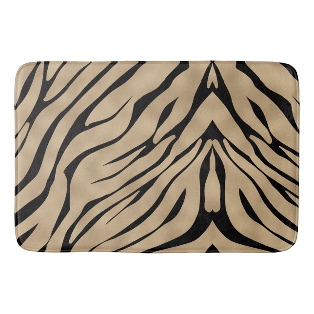 Tapete De Banheiro Padrão de Listras de Zebra (Frente)