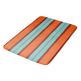 Tapete De Banheiro padrão de listras laranja e vermelho azul colorido