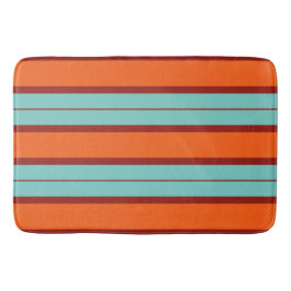 Tapete De Banheiro padrão de listras laranja e vermelho azul colorido