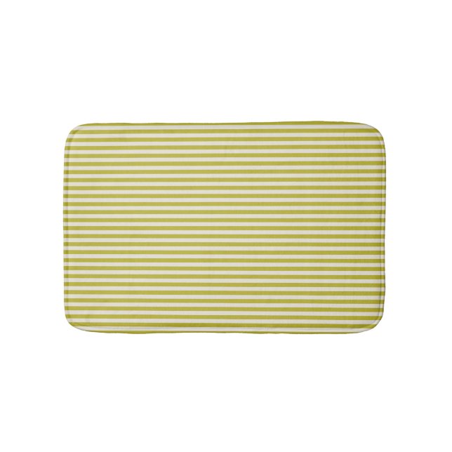 Tapete De Banheiro Padrão de Listras Simples em Chartreuse e Creme  (frente)