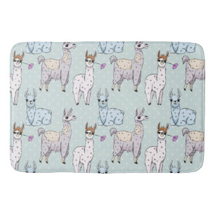 Tapete De Banheiro Padrão de Llama bonito nas Bolinhas