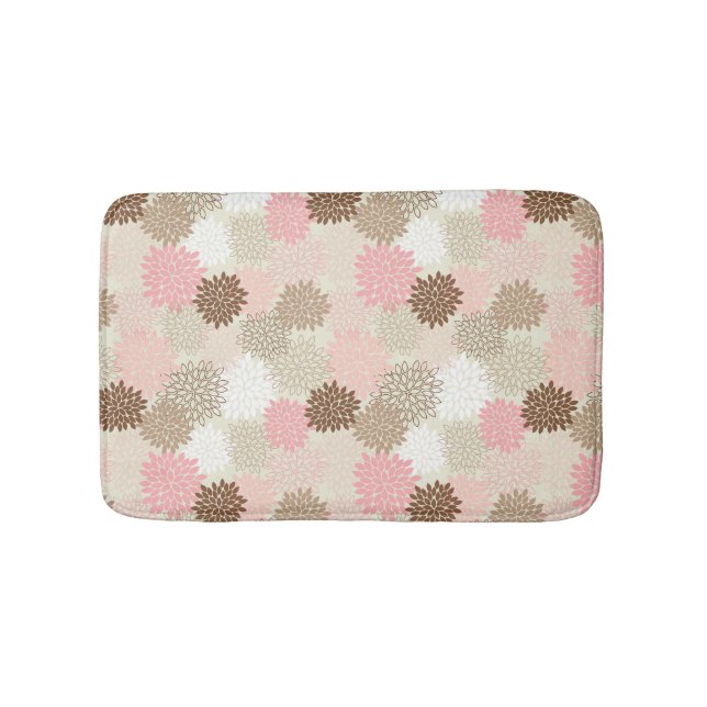 Tapete De Banheiro Padrão De Mãe Rosa E Castanho (frente)