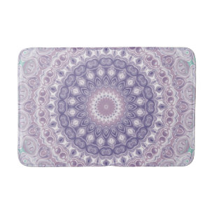 Tapete De Banheiro Padrão de Mandala Lavanda e Lilás