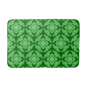Tapete De Banheiro Padrão de Medalhão Japonês, Verde de Jade Escuro