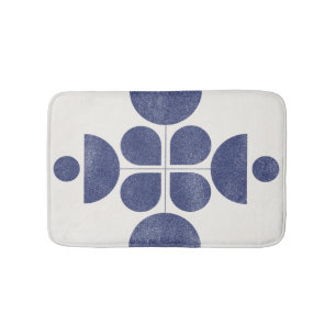 Tapete De Banheiro Padrão de meio século abstrato azul