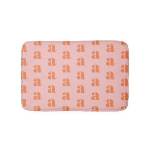 Tapete De Banheiro Padrão de Monograma de Coral Rosa-Rosa-Cor-de-Cor