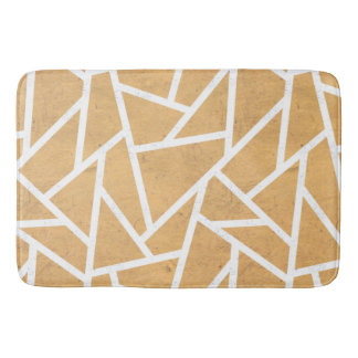 Tapete De Banheiro Padrão de mosaico amarelo e branco