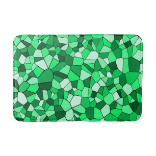 Tapete De Banheiro Padrão de Mosaico Geométrico Verde Moderno