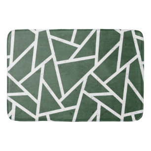 Tapete De Banheiro Padrão de mosaico verde e branco