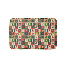 Tapete De Banheiro Padrão de Natal Colorido Elegante | Bath Mat