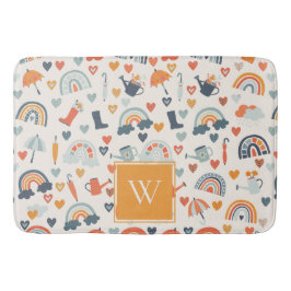 Tapete De Banheiro Padrão de nuvens de arco-íris Primavera azul-esver