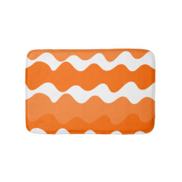 Tapete De Banheiro Padrão de ondas horizontais laranja e branca desig