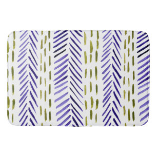 Tapete De Banheiro Padrão de osso de herança de boho em roxo e verde