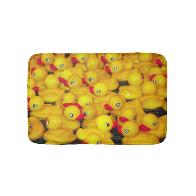 Tapete De Banheiro Padrão de patos de borracha amarelo-branca (frente)