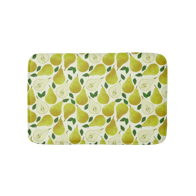 Tapete De Banheiro Padrão de Peras Verdes (frente)
