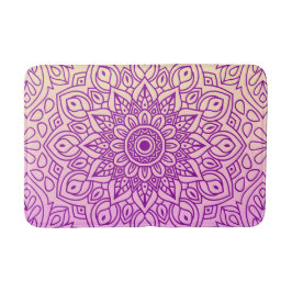 Tapete De Banheiro Padrão de Pêssego Roxo Pêssego Elegante Mandala
