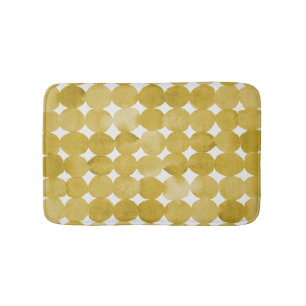Tapete De Banheiro Padrão de pontos amarelo de cor d'água de tendênci
