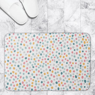 Tapete De Banheiro Padrão de Pontos de Bolinhas Coloridos Bonitos