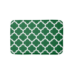 Tapete De Banheiro Padrão de Quatrefoil Marroquino Verde Florestal #5