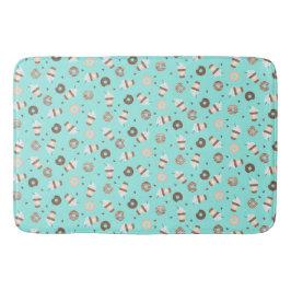 Tapete De Banheiro Padrão de Rosquinha borrifada de café