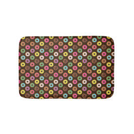 Tapete De Banheiro Padrão De Rosquinha Colorida No Chocolate