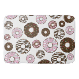 Tapete De Banheiro Padrão De Rosquinhas, Rosquinhas Rosa, Rosquinhas
