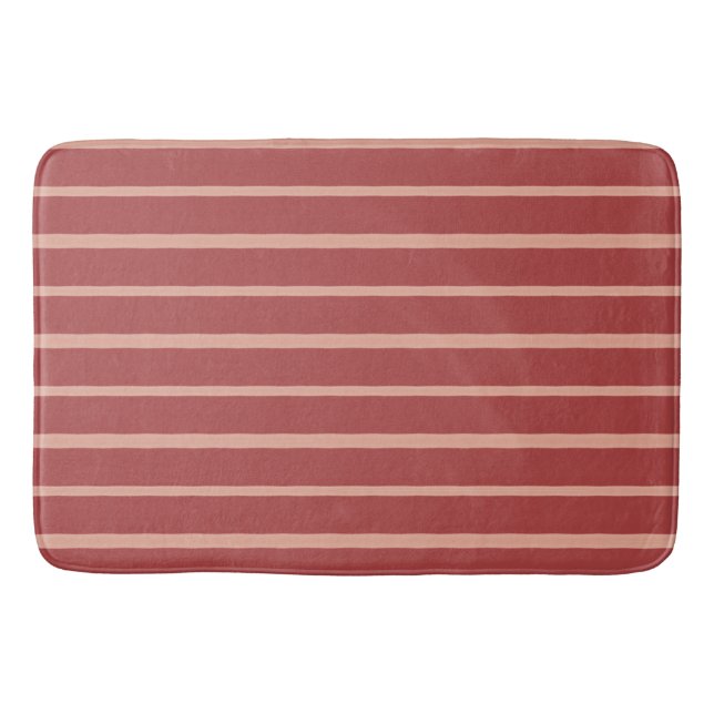 Tapete De Banheiro Padrão de Stripe de Coral (Frente)