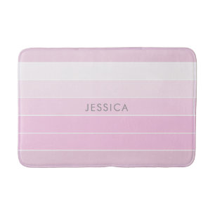Tapete De Banheiro Padrão de Stripe Rosa Chic