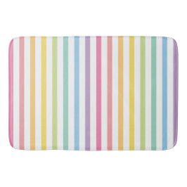 Tapete De Banheiro Padrão de Stripes do Arco-Íris do Pastel