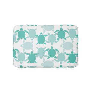 Tapete De Banheiro Padrão de Tartaruga Teal