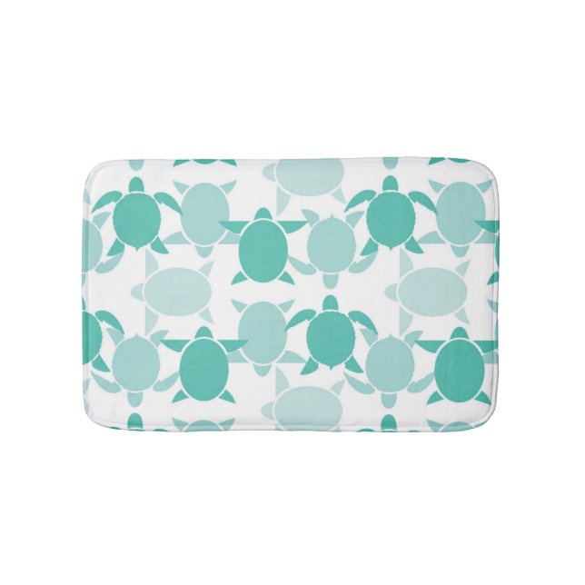 Tapete De Banheiro Padrão de Tartaruga Teal (frente)