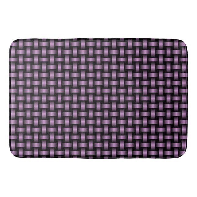 Tapete De Banheiro Padrão de Tecido Preto Roxo (Frente)