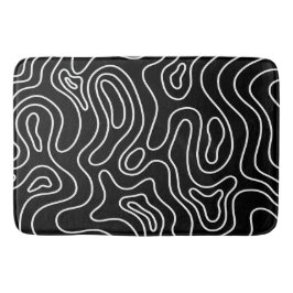 Tapete De Banheiro Padrão de textura geométrica preto e branco